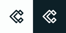 Letter C Initial Outline Vector Logo Design.