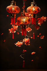 minimalist design Chinese new year traditional lantern