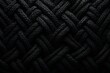 Black knitted fabric texture background. Close-up of knitted fabric