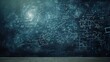 Operations and formulas of quantum physics handwritten with a chalk on the blackboard