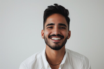 Wall Mural - smiling man on white background