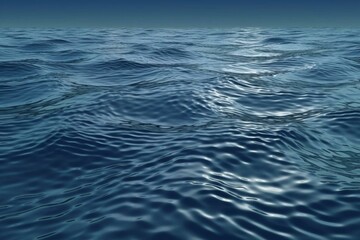  3D render of water with waves and ripples. Generative AI