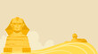 Egypt banner, tourism background, sphinx desert, africa, culture, vacation, design, in cartoon style vector illustration. Trip journey adventure, pyramid set ancient, african weekend concept.
