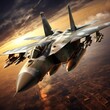 Action top tomcat mig fighter image Generative AI