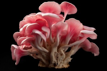 Wall Mural - Pink oyster mushrooms. Generative AI