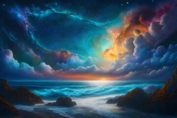 Canvas Print - sunrise over the ocean