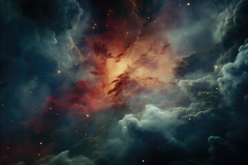 Wall Mural - a close-up shot of a nebula, with vibrant colors and intricate details visible in the gas clouds
