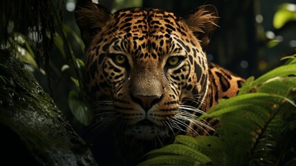 Sticker - Invisible Elegance: Majestic Jaguar Stealthily Blends into the Wild - AI-Generative