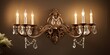 Antique bronze sconce adorned with crystal pendants, illuminating your home.