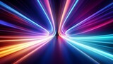 Fototapeta Perspektywa 3d - Vibrant light trails in motion on a dark background