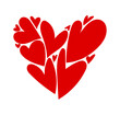 © NL - hearts in the shape of a heart red vector icon logo