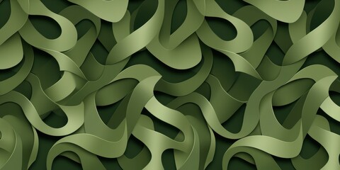 Wall Mural - Olive green simple repeating interlocking figure