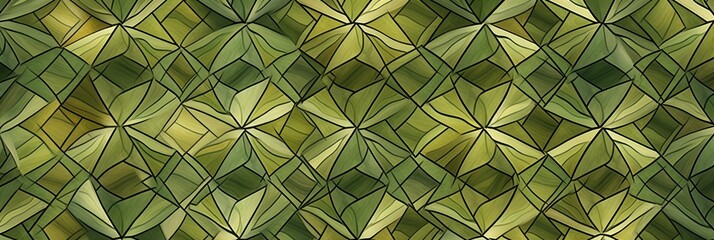 Wall Mural - Olive tessellations pattern