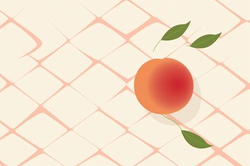 Wall Mural - Peach minimalist grid pattern