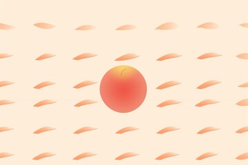 Canvas Print - Peach minimalist grid pattern