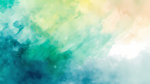 Modern Abstract Soft Colored Background With Watercolors And A Dominant Blue And Green Color