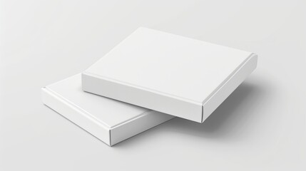 Discover a sleek white box - mockup for versatile, realistic product packaging. Isolated on a white background for a clean presentation. Generative AI