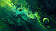 abstract digital art background with green colors
