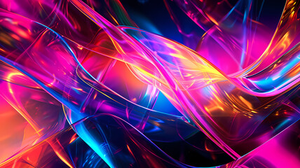 Wall Mural - abstract digital art background with neon colors