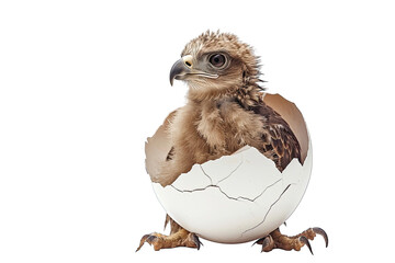 Wall Mural - The Eaglet Comes Out Of The Egg Shell On Transparent Background