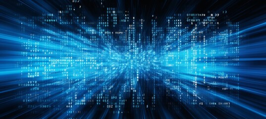 Futuristic digital grid background with matrix of data in vibrant abstract design.