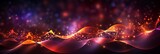 Fototapeta  - Dynamic wave of bright particles  abstract sound and music visualization background