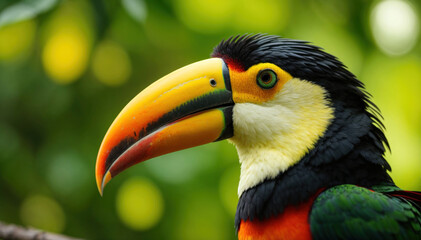 Wall Mural - Tropical toucan on a tree
