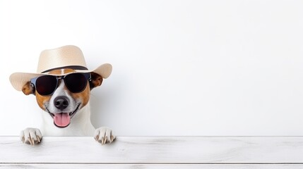 Sticker - dog in a hat and glasses