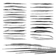 Set of brush strokes - thin lines