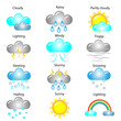 © Umit Serimzhankyzy - Forecast weather icons set different types of weather cloud illustration