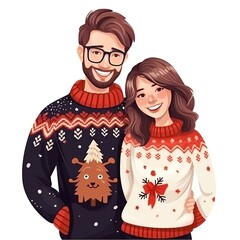 Poster - couple with a gift