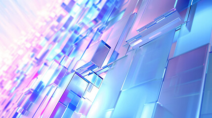 Wall Mural - blue geometric abstract technology background, blue technology light concept illustration