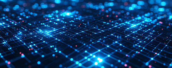 Blue geometric abstract technology background, blue technology light concept illustration