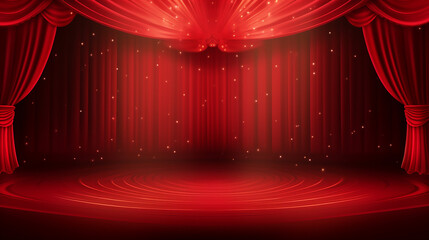 Wall Mural - red stage background