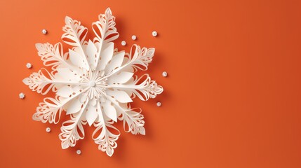 Canvas Print - red christmas snowflake