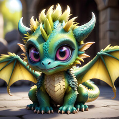 Poster - cute cartoon dragon