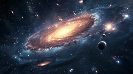 Wall Mural - amazing spiral galaxy in our universe