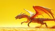 Dragon Isolated on yellow background