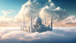 Mosque above cloud in the background ramadan