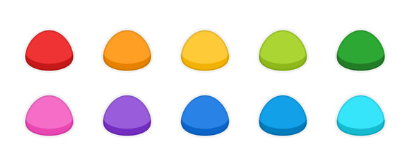 Wall Mural - colorful round set of buttons game flat style illustration vector