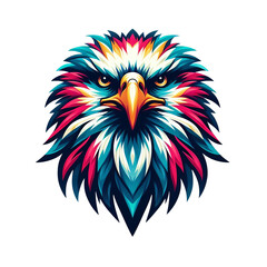 Eagle head vector illustration isolated on white background for t-shirt design.