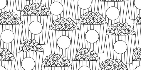 Sticker - black white popcorn seamless pattern