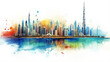 © Aura - abstract city skyline with sights of Dubai