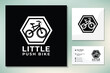 Simple Kid Push Bike Bicycle Silhouette logo design inspiration
