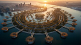 Fototapeta  - aerial view of artificial palm island in Dubai
