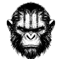 Wall Mural - Gorilla sketch illustration on transparent background. Monkey vector illustration. 