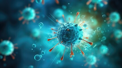 Wall Mural - Nanotechnology in targeted immunotherapy solid color background