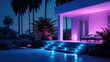 Remote controlled outdoor lighting for improved aesthetics solid color background