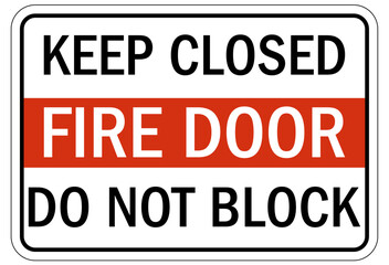 Wall Mural - Fire door keep closed sign