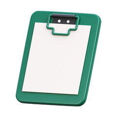 3d render clipboard with paper